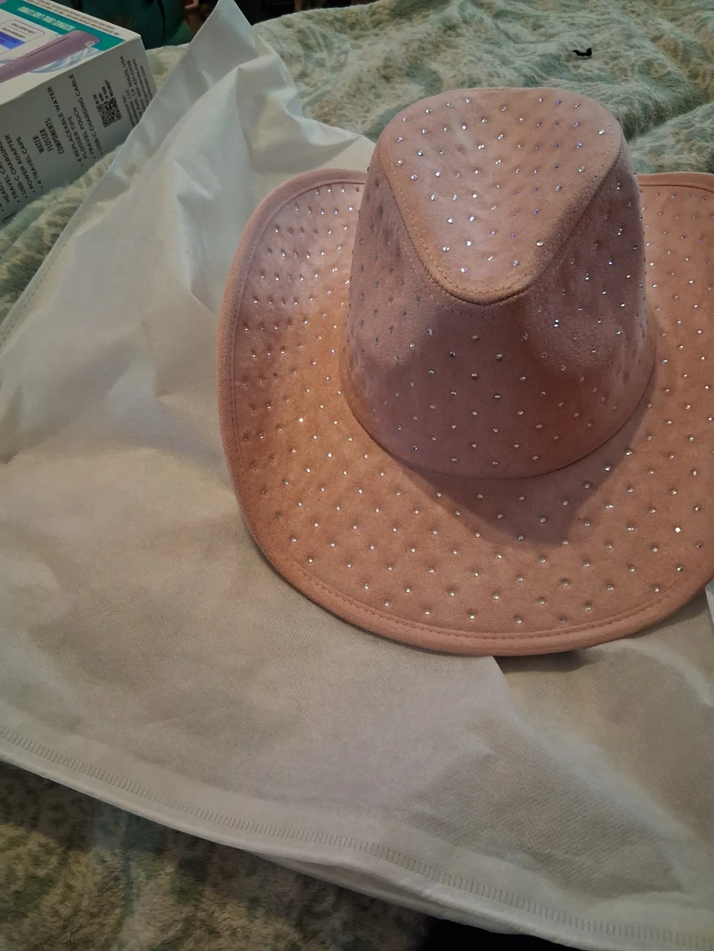 Studded Pink Women’s Velour Cowboy Hat